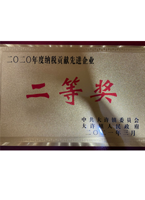 二零二零年度纳税贡献先进企业